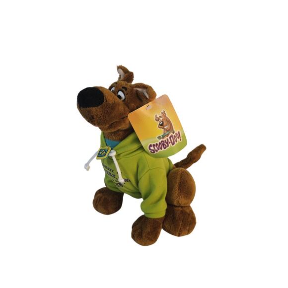 10" Scooby-Doo Plush W/ Green Mystery Inc Hoodie Kings Island Paramount Parks - Picture 2 of 9